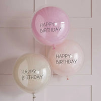 Dubbel Gelaagde Happy Birthday Ballonnen - 3 stuks - 45 cm - Ballonnenshop.nl