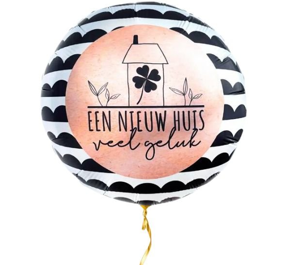Een Nieuw Huis Veel Geluk Ballon - Gevuld Met Helium - 46 cm - Ballonnenshop.nl