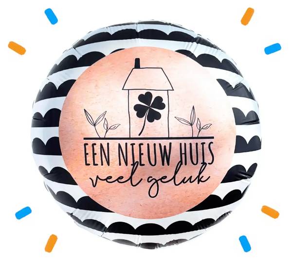 Een Nieuw Huis Veel Geluk Helium Ballon - Gevuld Met Helium - 46 cm - Ballonnenshop.nl