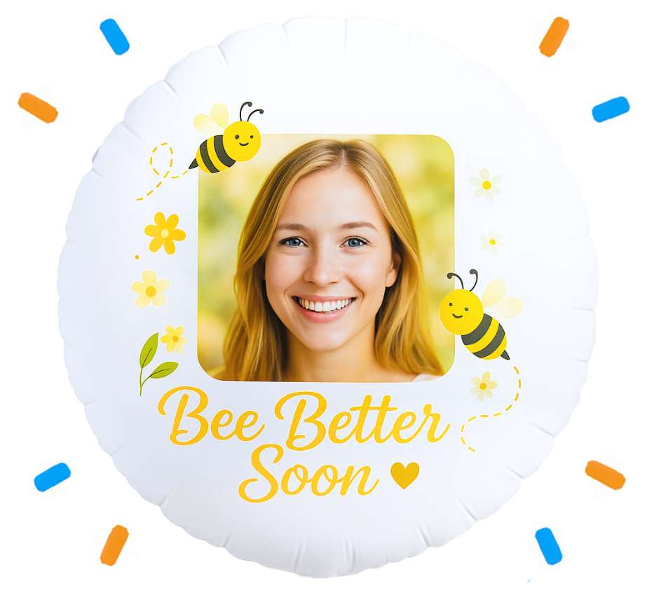 Eigen Foto Bee Better Soon Helium Ballon - 58 cm - Ballonnenshop.nl