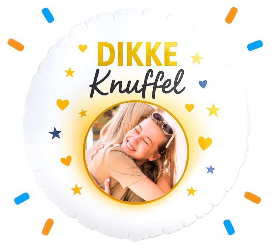 Eigen Foto Dikke Knuffel Helium Ballon - 58 cm - Ballonnenshop.nl