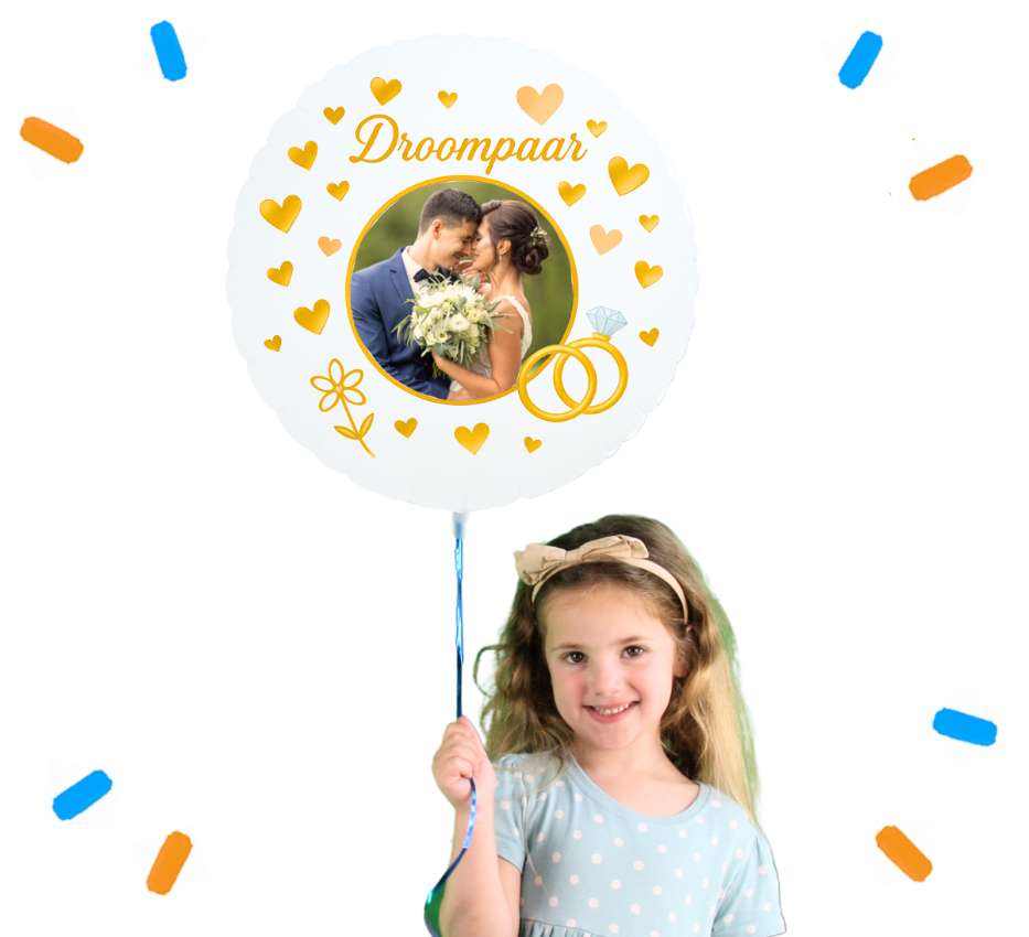 Eigen Foto Droompaar Helium Ballon - 58 cm - Ballonnenshop.nl