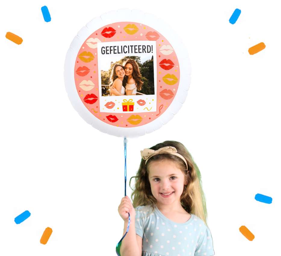Eigen Foto Gefeliciteerd Helium Ballon - 58 cm - Ballonnenshop.nl