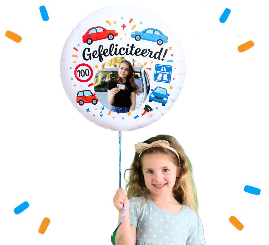 Eigen Foto Rijbewijs Helium Ballon - 58 cm - Ballonnenshop.nl