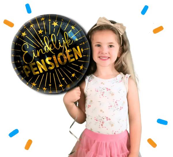 Eindelijk Pensioen Helium Ballon - Gevuld Met Helium - 46 cm - Ballonnenshop.nl