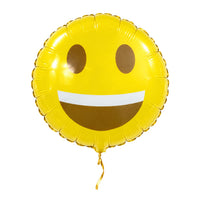 Emoji Glimlach Helium Ballon – met helium gevuld, met gouden lint