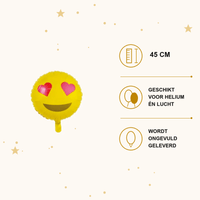 Emoji Hartjes Ogen Folie Ballon - 45 cm - Ballonnenshop.nl