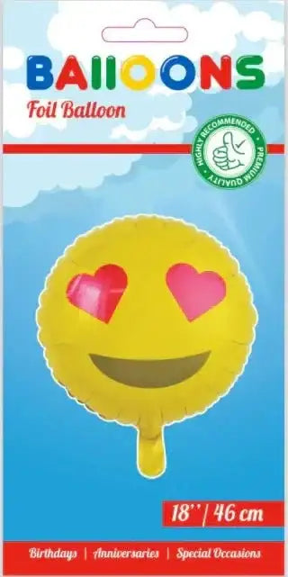 Emoji Hartjes Ogen Folie Ballon - 45 cm - Ballonnenshop.nl
