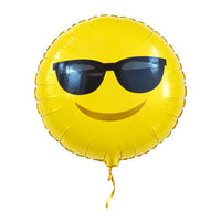 Emoji Zonnebril Helium Ballon – met helium gevuld, met gouden lint