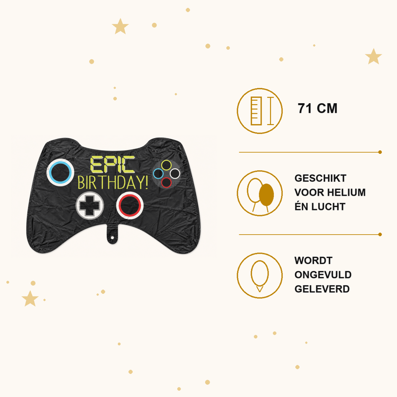 Epic Birthday Game Controller Folie Ballon - 71 cm - Ballonnenshop.nl