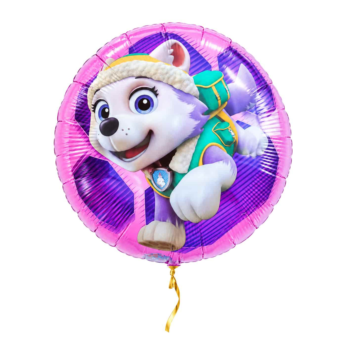 Everest – Paw Patrol Ballon – met helium gevuld, met gouden lint
