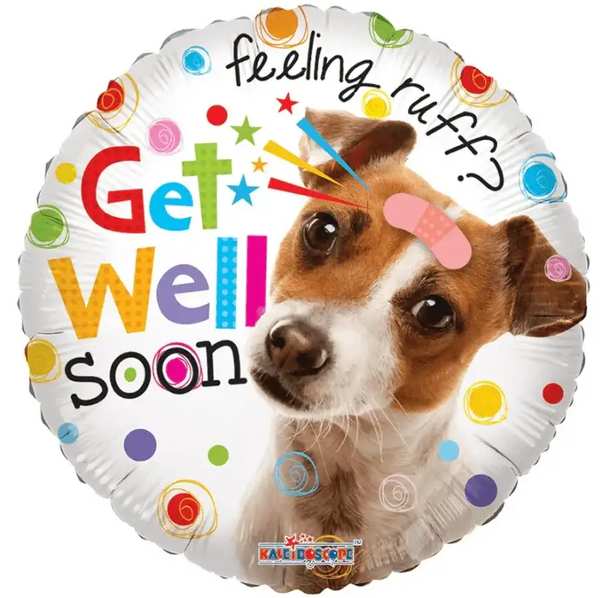 Feeling Ruff? Get Well Soon Helium Ballon - Gevuld Met Helium - 46 cm - Ballonnenshop.nl