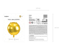 Folie Ballon Rond Goud 45 cm - Ballonnenshop.nl