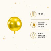 Folie Ballon Rond Goud 45 cm - Ballonnenshop.nl