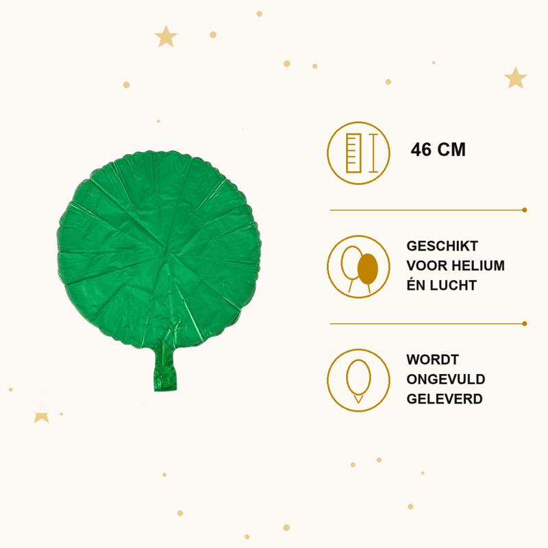 Folie Ballon Rond Groen - 46 cm - Ballonnenshop.nl