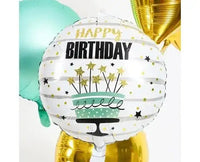 Folie Ballon Verjaardagstaart Sterren - 45 cm - Ballonnenshop.nl