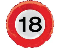 Folie Ballon Verkeersbord 18 Jaar - 45 cm - Ballonnenshop.nl