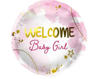 Folie Ballon Welcome Baby Girl - 45 cm - Ballonnenshop.nl