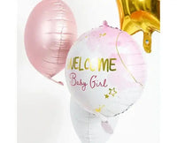 Folie Ballon Welcome Baby Girl - 45 cm - Ballonnenshop.nl