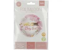 Folie Ballon Welcome Baby Girl - 45 cm - Ballonnenshop.nl