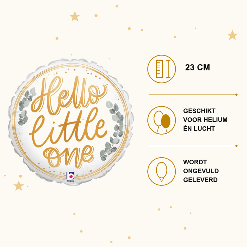 Folie Ballon Welcome Little One - Eucalyptus - 23 cm - Ballonnenshop.nl
