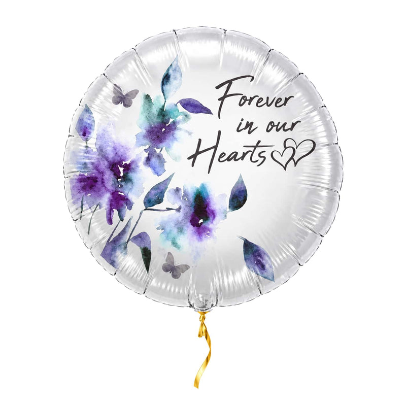 Forever In Our Hearts Ballon – met helium gevuld, met gouden lint