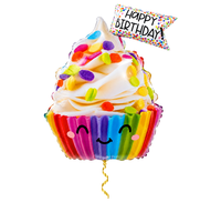 Happy Birthday Cupcake XL helium ballon van 71 cm