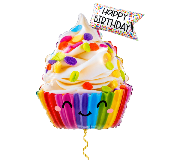 Happy Birthday Cupcake XL helium ballon van 71 cm