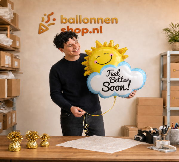 Feel Better Soon Helium XL Ballon 79 cm - met zorg ingepakt