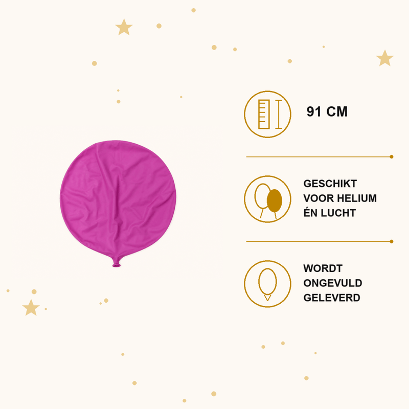 Fuchsia Mega Ballon XL 91 cm - Ballonnenshop.nl
