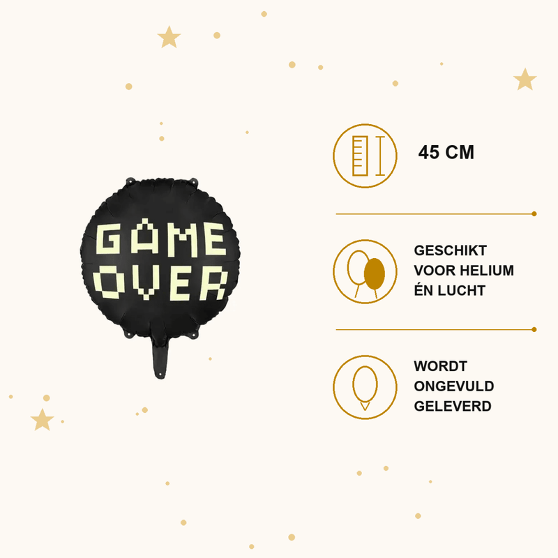 Game Over Folie Ballon 45 cm - Ballonnenshop.nl
