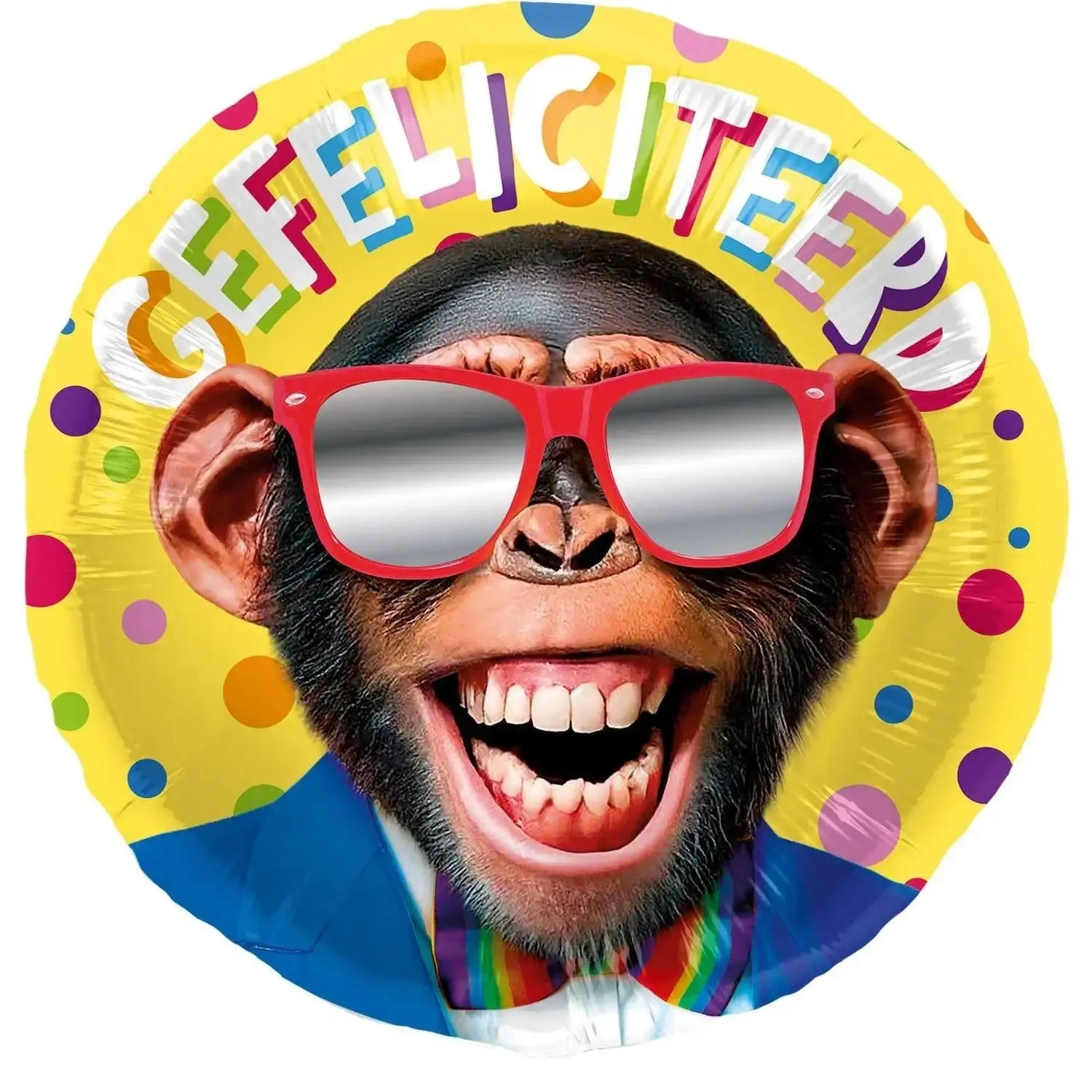 Gefeliciteerd Aap Folie Ballon - 46 cm - Ballonnenshop.nl
