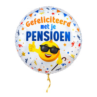 Gefeliciteerd Met Je Pensioen – met helium gevuld, met gouden lint