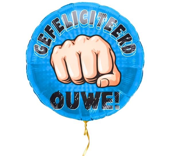 Gefeliciteerd Ouwe ballon - Gevuld Met Helium - 46 cm - Ballonnenshop.nl