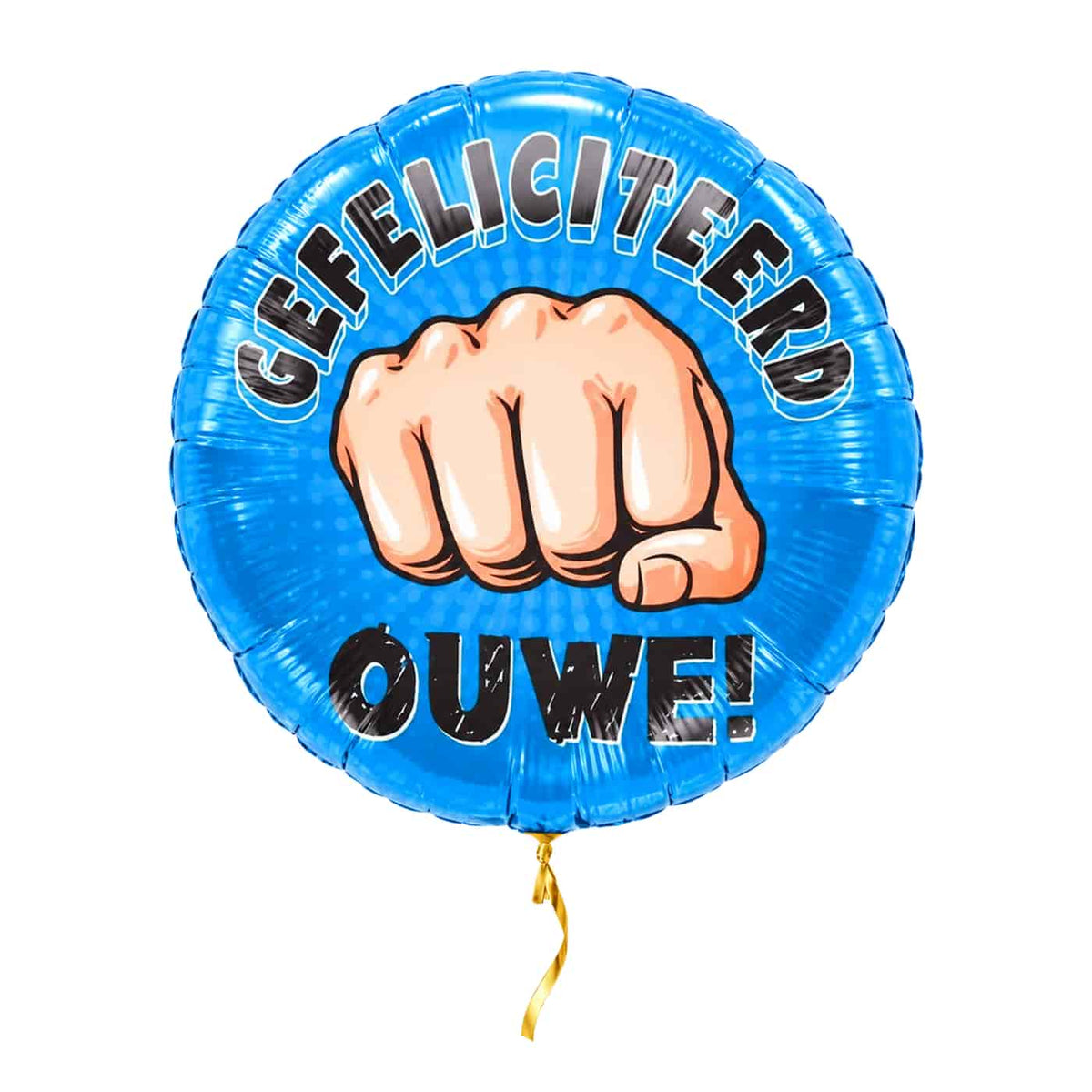 Gefeliciteerd Ouwe ballon – met helium gevuld, met gouden lint
