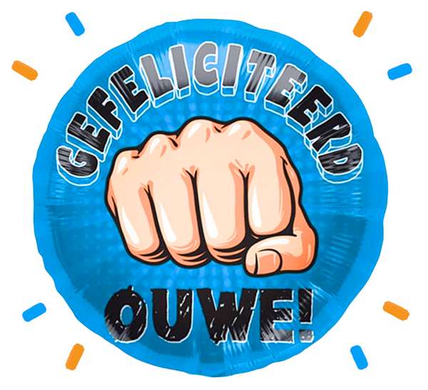 Gefeliciteerd Ouwe Helium Ballon - Gevuld Met Helium - 46 cm - Ballonnenshop.nl