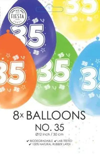 Gekleurde Ballonnen 35 jaar - 8 stuks - 30 cm - Ballonnenshop.nl