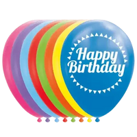 Gekleurde Ballonnen Happy Birthday - 8 stuks - 30 cm - Ballonnenshop.nl