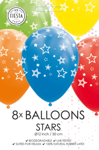 Gekleurde Ballonnen Sterren - 8 stuks - 30 cm - Ballonnenshop.nl