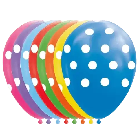 Gekleurde Ballonnen stippen - 8 stuks - 30 cm - Ballonnenshop.nl