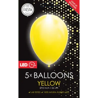 Gele Led Ballonnen - 5 stuks - 25 cm - Ballonnenshop.nl