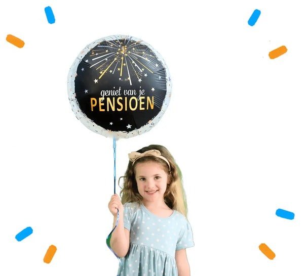 Geniet Van Je Pensioen Helium Ballon - Gevuld Met Helium - 43 cm - Ballonnenshop.nl