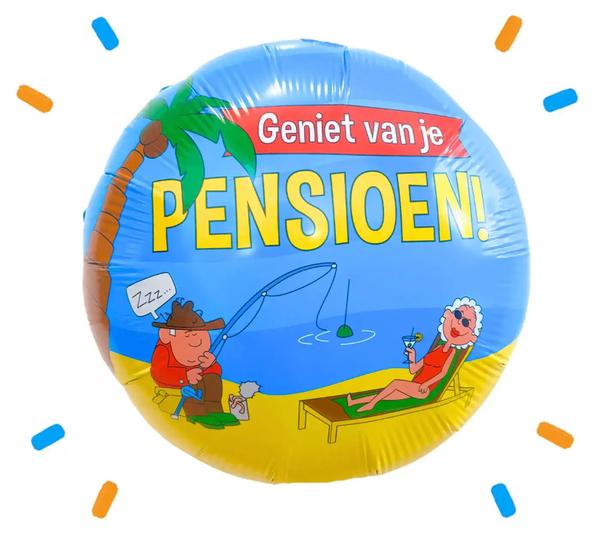 Geniet Van Je Pensioen Helium Ballon - Gevuld Met Helium - 46 cm - Ballonnenshop.nl