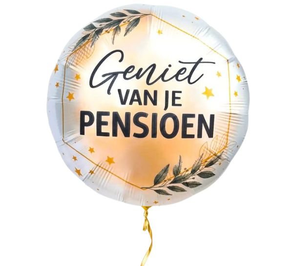 Geniet Van Je Pensioen Helium Ballon - Gevuld Met Helium - 46 cm - Ballonnenshop.nl