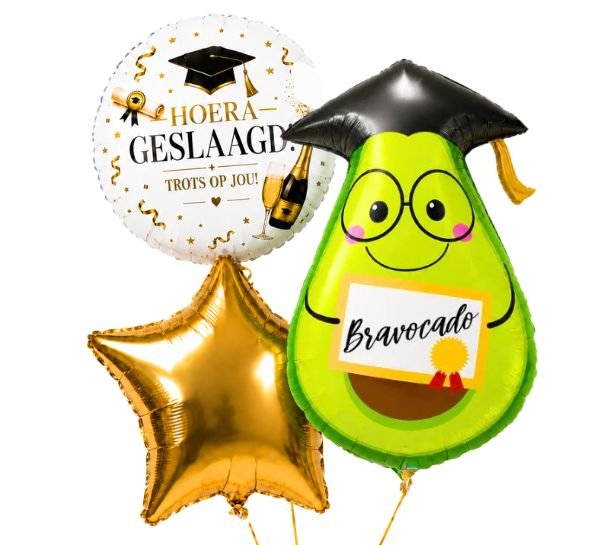 Geslaagd Bravocado Ballonnentros - Gevuld Met Helium - 71 cm - Ballonnenshop.nl