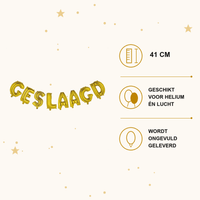Geslaagd Letter Ballonnen Goud 41 cm - Ballonnenshop.nl