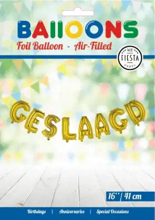 Geslaagd Letter Ballonnen Goud 41 cm - Ballonnenshop.nl