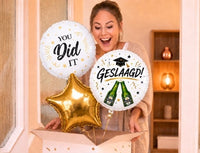 Geslaagd Proost Trosje Helium Ballonnen - Gevuld Met Helium - 45 cm - Ballonnenshop.nl