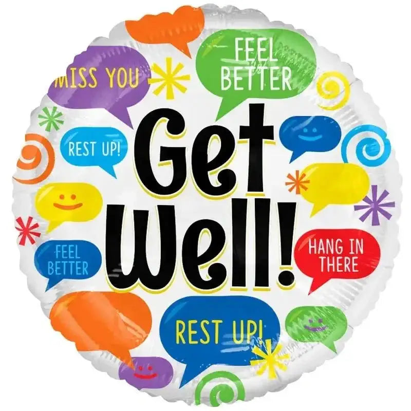 Get Well Berichten Folie Ballon - 45 cm - Ballonnenshop.nl