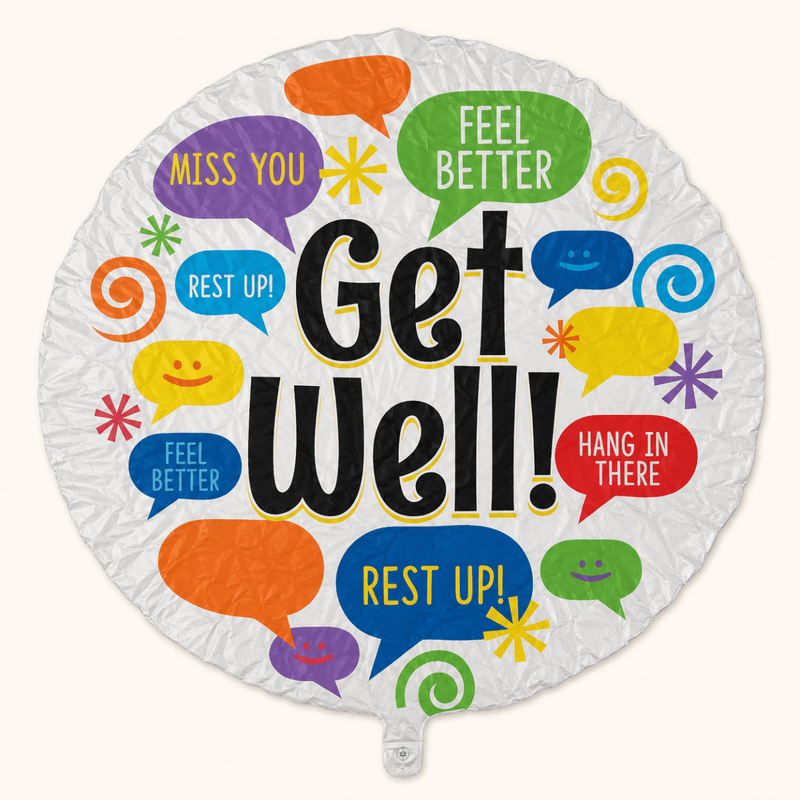Get Well Berichten Folie Ballon - 45 cm - Ballonnenshop.nl